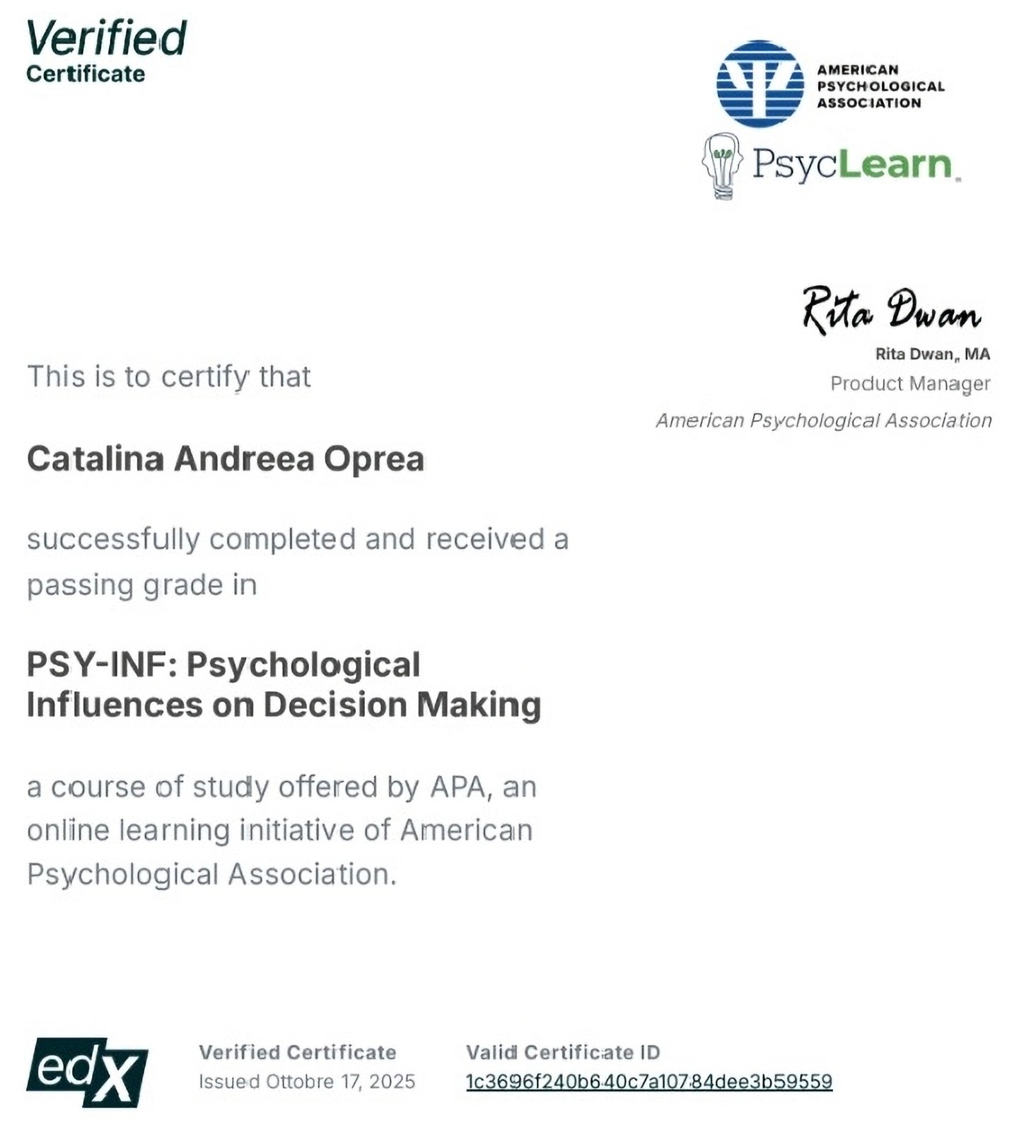 Psychological Influences on Decision Making — American Psychological Association, PsycLearn