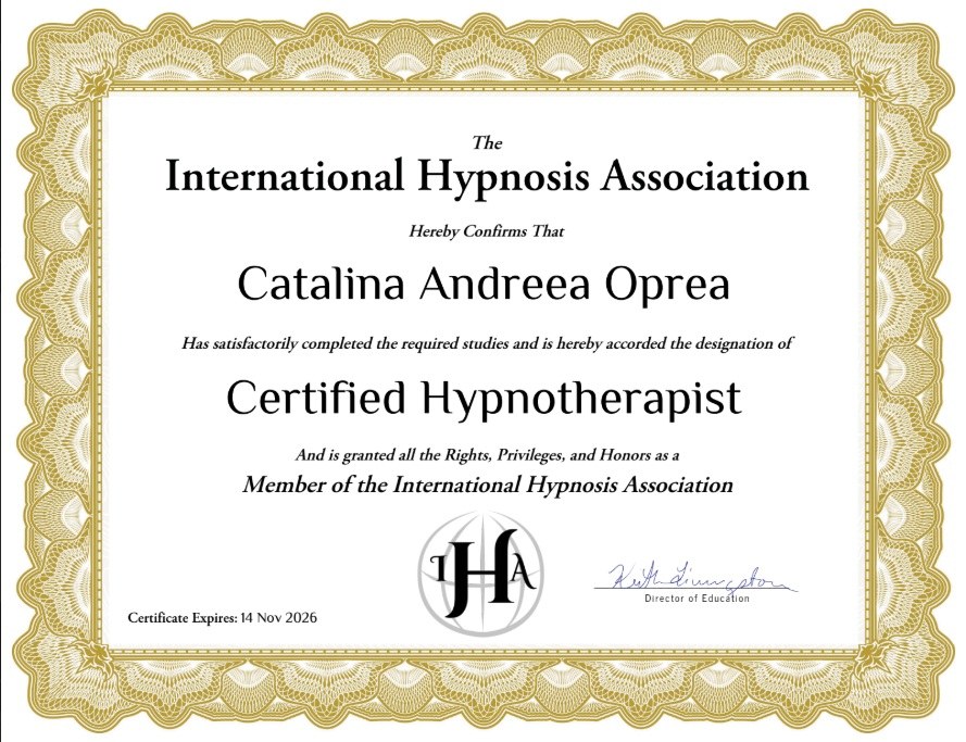 Certified Hypnotherapist — International Hypnosis Association