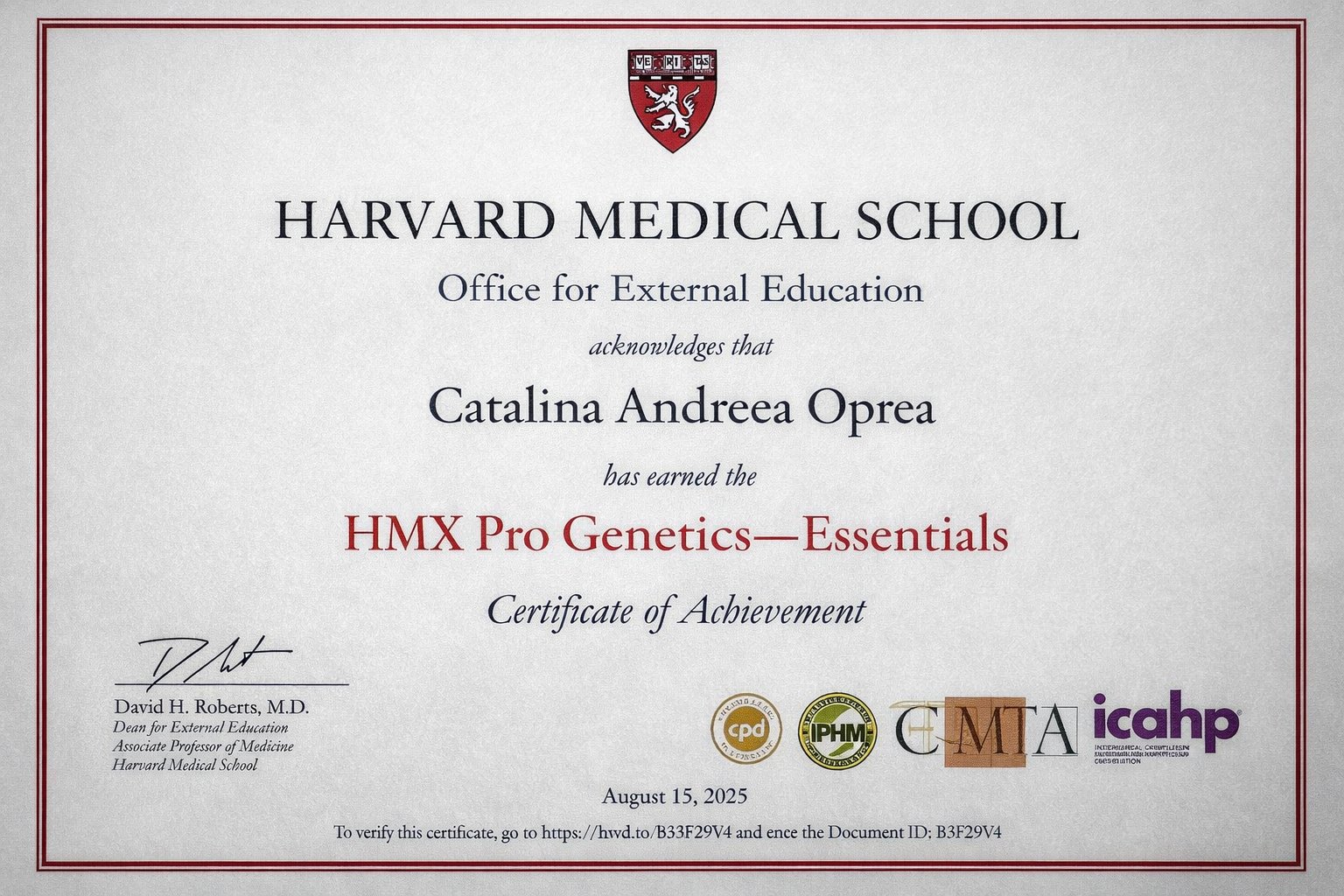 HMX Pro Genetics — Essentials — Harvard Medical School, Office for External Education