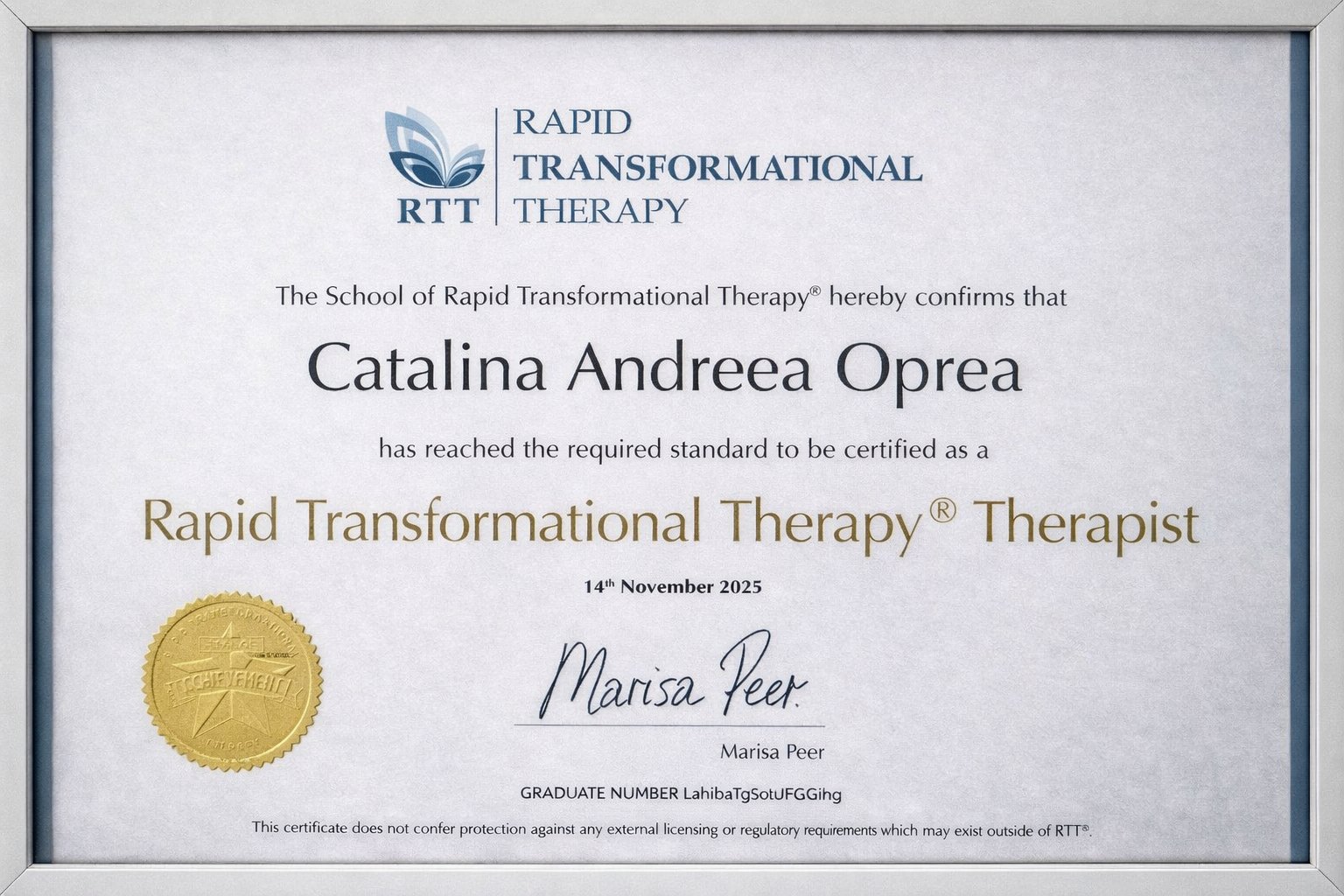 Rapid Transformational Therapy® Therapist — The School of Rapid Transformational Therapy