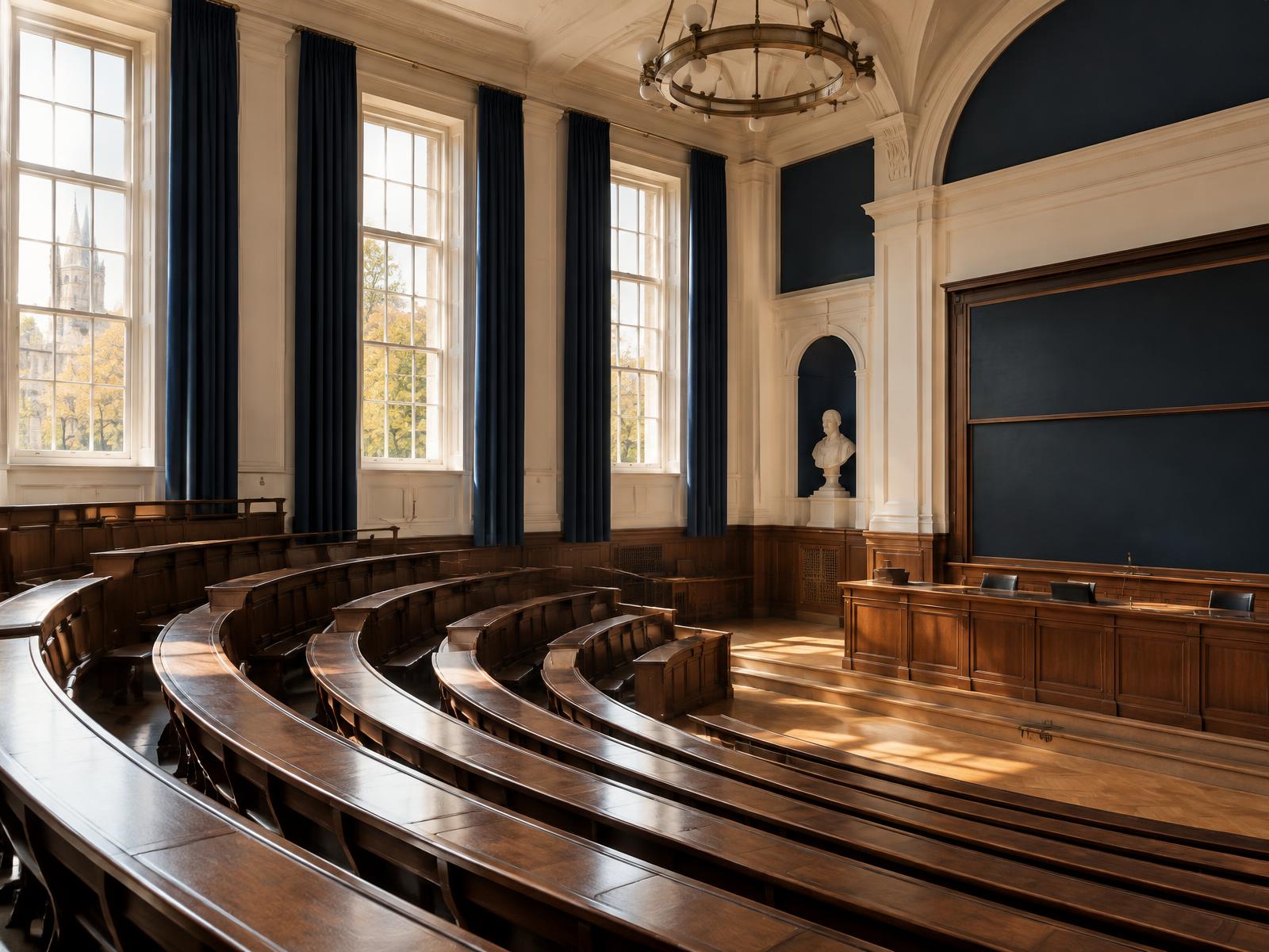A university lecture hall set for teaching