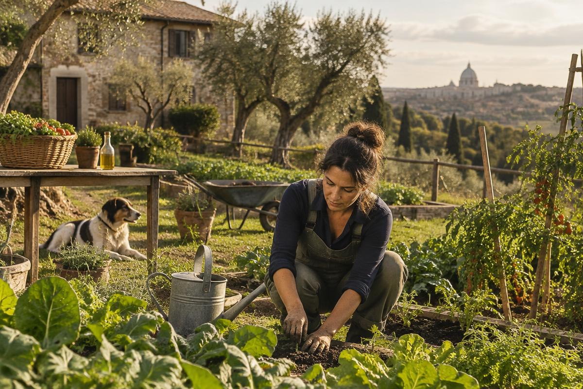 Editorial image representing sustainable living, eco-farming & self-growing coaching in a professional education context